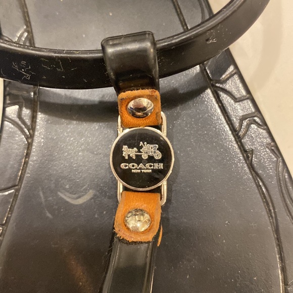 Black coach thong style sandals - size 5 - Picture 2 of 6